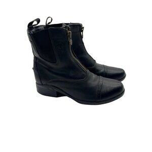 Ariat Womens Black Leather Zip-Up Paddock Riding Boots US 7B